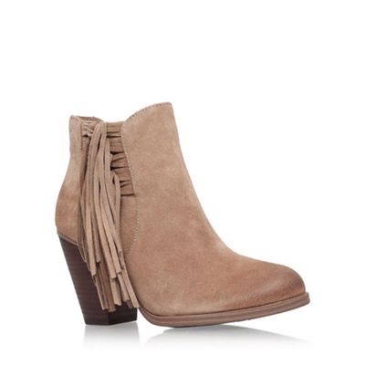 Vince Camuto Taupe 'harlin' high heel fringe detail ankle boot